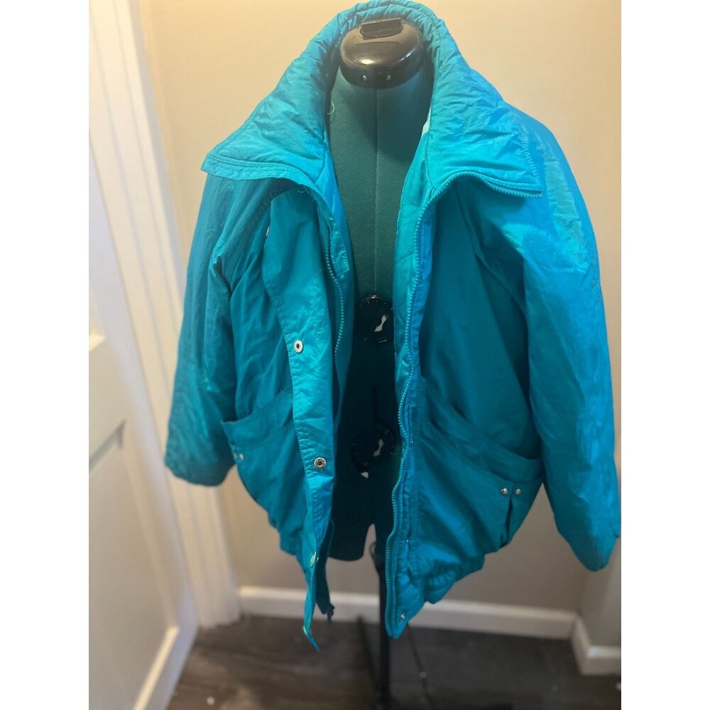 Vintage 80s Teal Heavy Winter Windbreaker-Style Ski Jacket by Profile